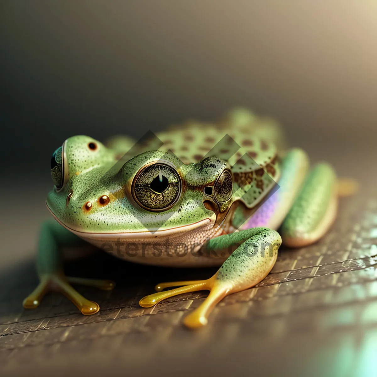 Picture of Colorful Eyed Tree Frog Close-up with Bulging Eyes