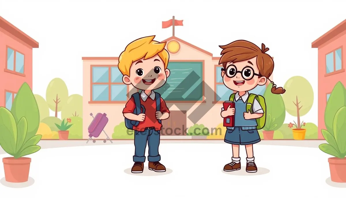 Picture of Cartoon boy clip art drawing for kids' fun.