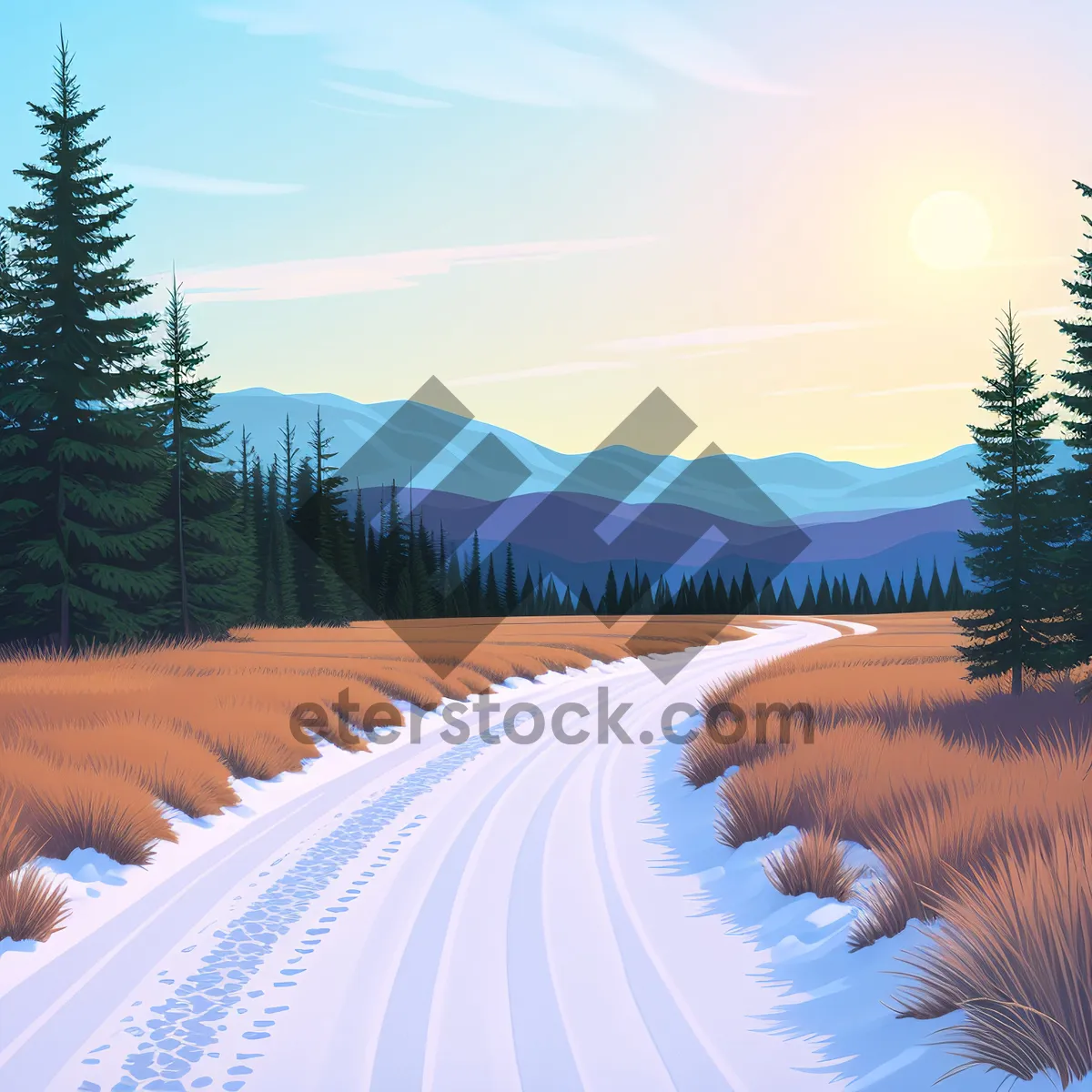 Picture of Winter Wonderland: Majestic Snowy Mountain Landscape