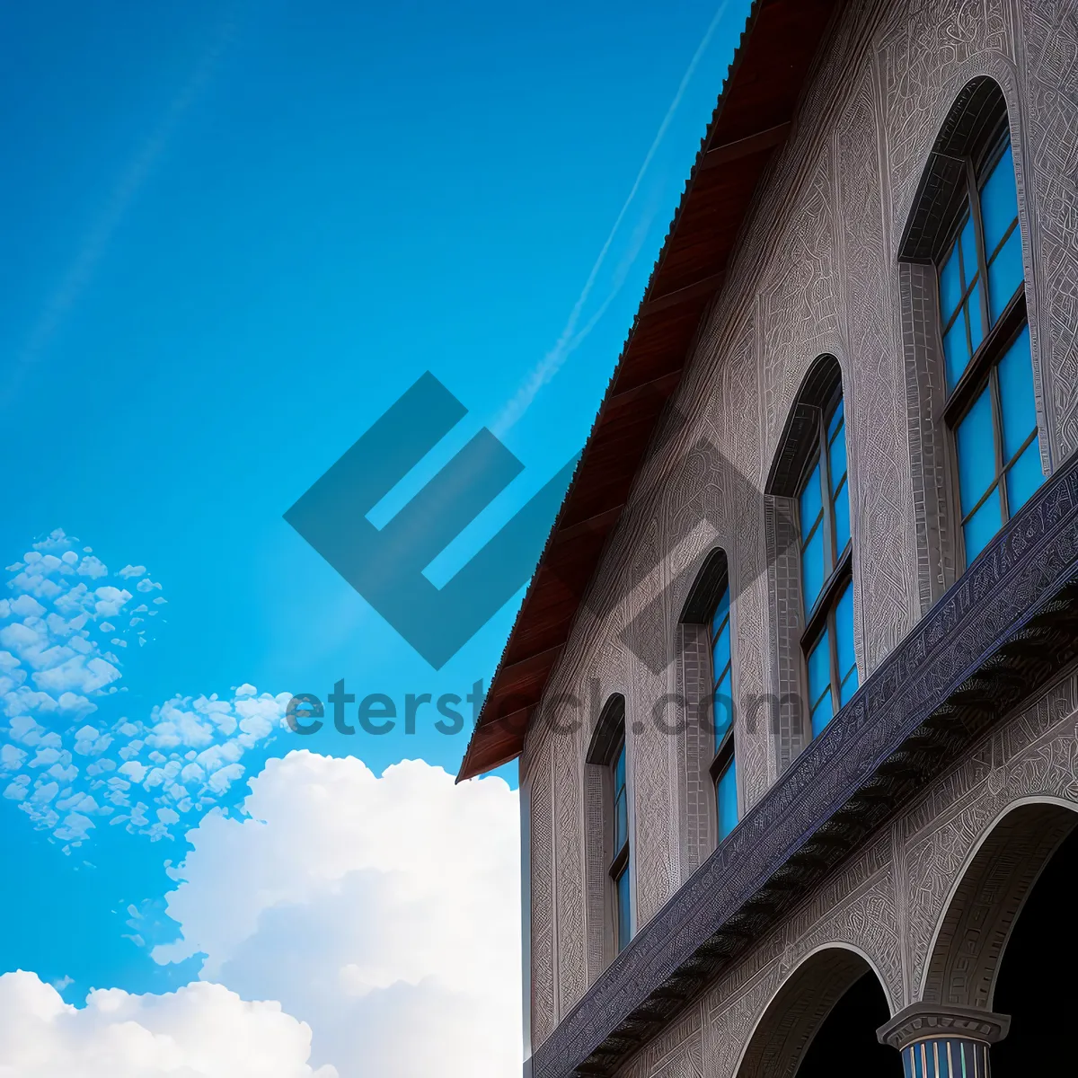 Picture of Cityscape View: Ancient Church Tower Over Viaduct