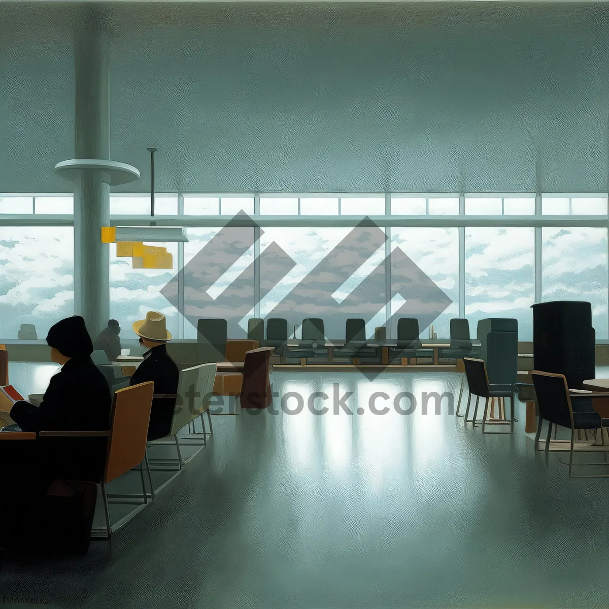 Picture of Modern Office Chair in Spacious Classroom