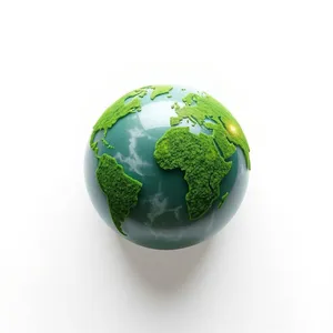 3D glass globe icon representation with planet earth