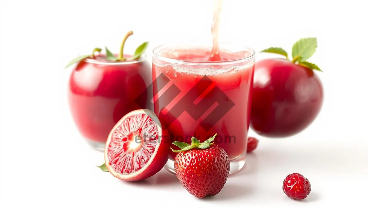 Picture of Refreshing Berry Tea with Fresh Fruits and Organic Cherries