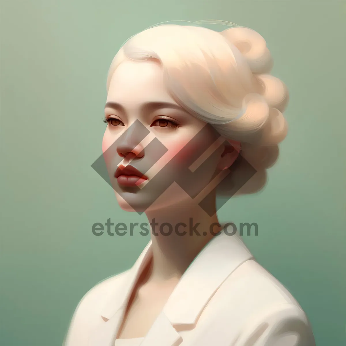 Picture of Fresh-faced model exudes natural beauty in studio portrait.