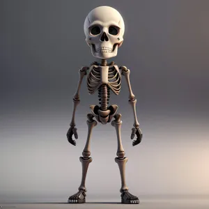 Animated Skeleton Man in Conceptual Cemetery Scene