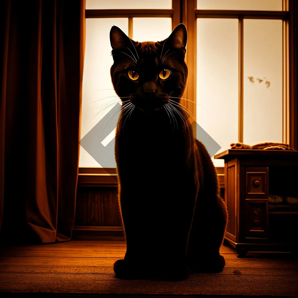 Picture of Curious Kitty with Fluffy Fur and Whiskers