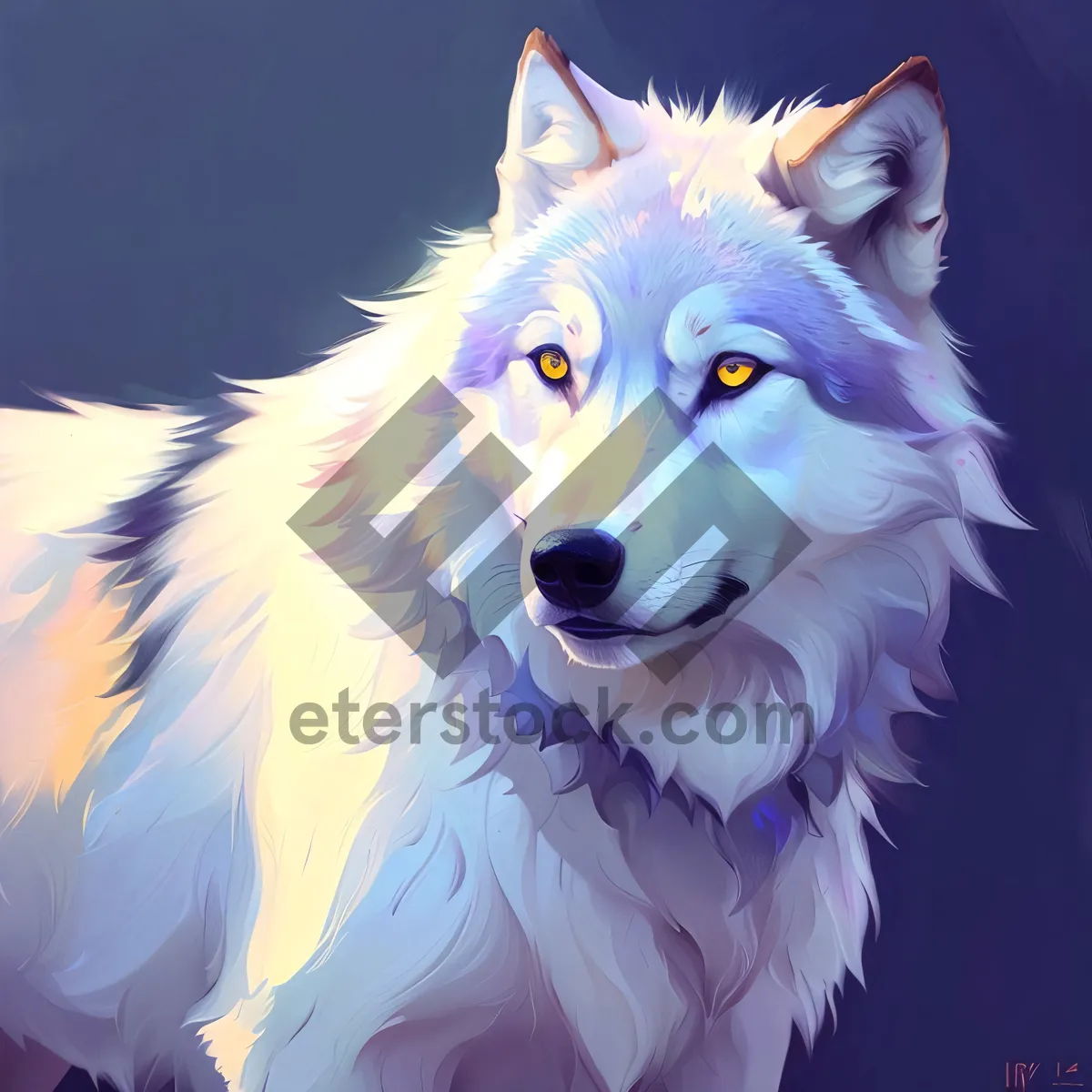 Picture of Cute Canine with Stunning White Wolf Features