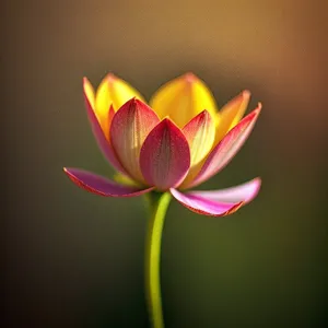 Colorful Lotus Blossom in Summer Garden