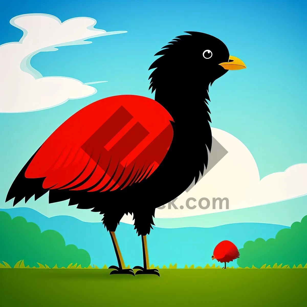 Picture of Hen Cartoon Silhouette - Artistic Animal Illustration