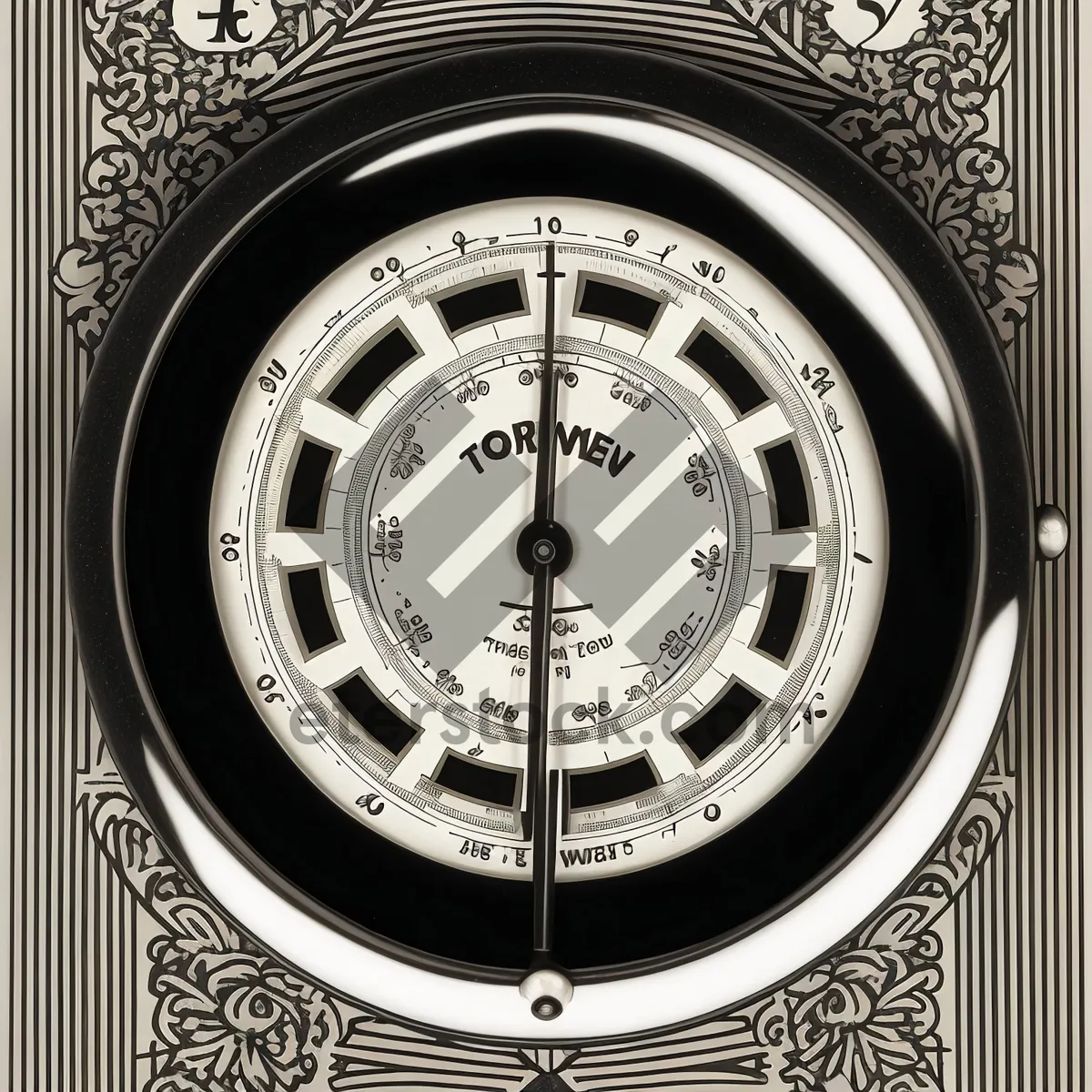 Picture of Antique Analog Clock with Precise Time Measurements