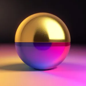 Shiny Glass Button with Reflective Sphere
