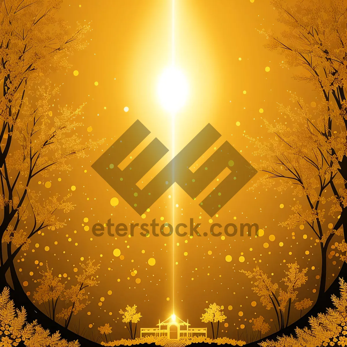 Picture of Festive Winter Star Wallpaper Design