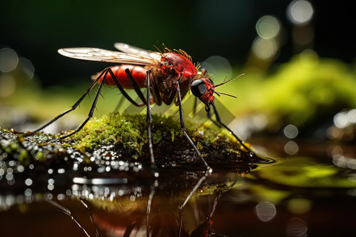 Picture of Close-up of insect eye with beautiful wing details