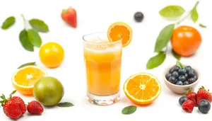 Refreshing Orange Citrus Juice with Ice