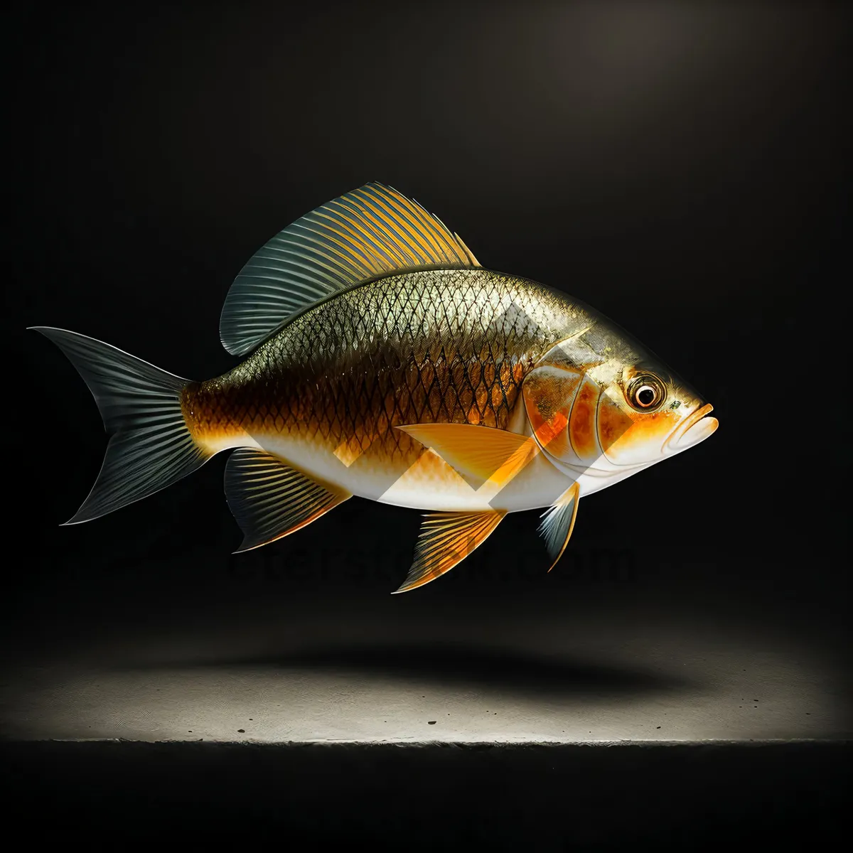 Picture of Golden Swim: Graceful Goldfish Gliding in Aquarium