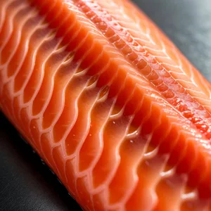 Freshly Sliced Mandarin Salmon Steak at Gourmet Restaurant