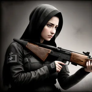 Stylish Model with Assault Rifle