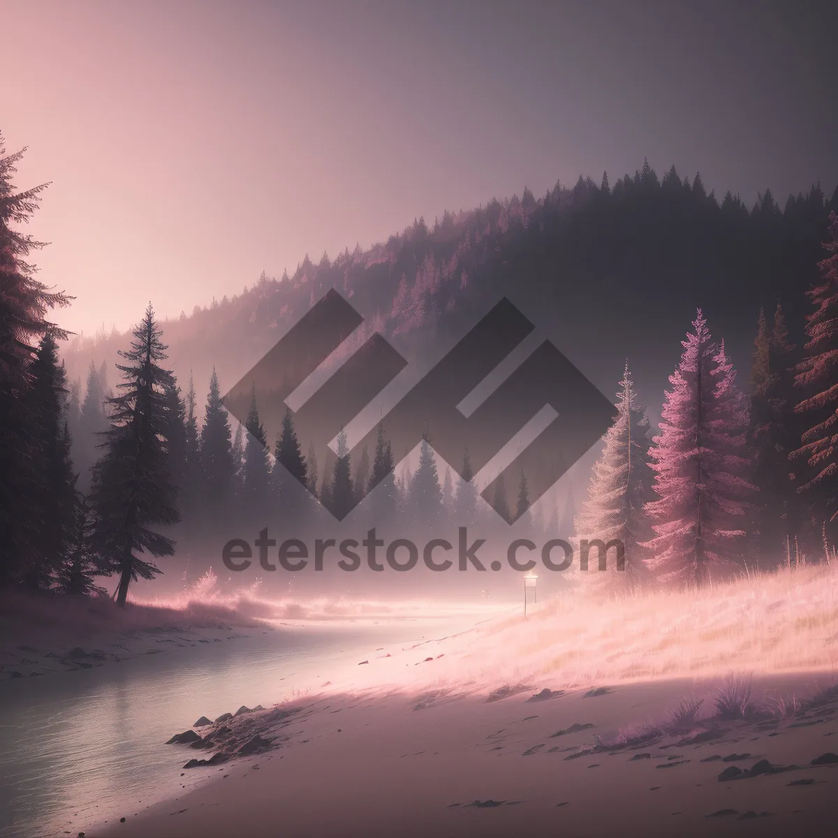Picture of Picturesque Winter Wonderland: Majestic Snowy Mountain Landscape