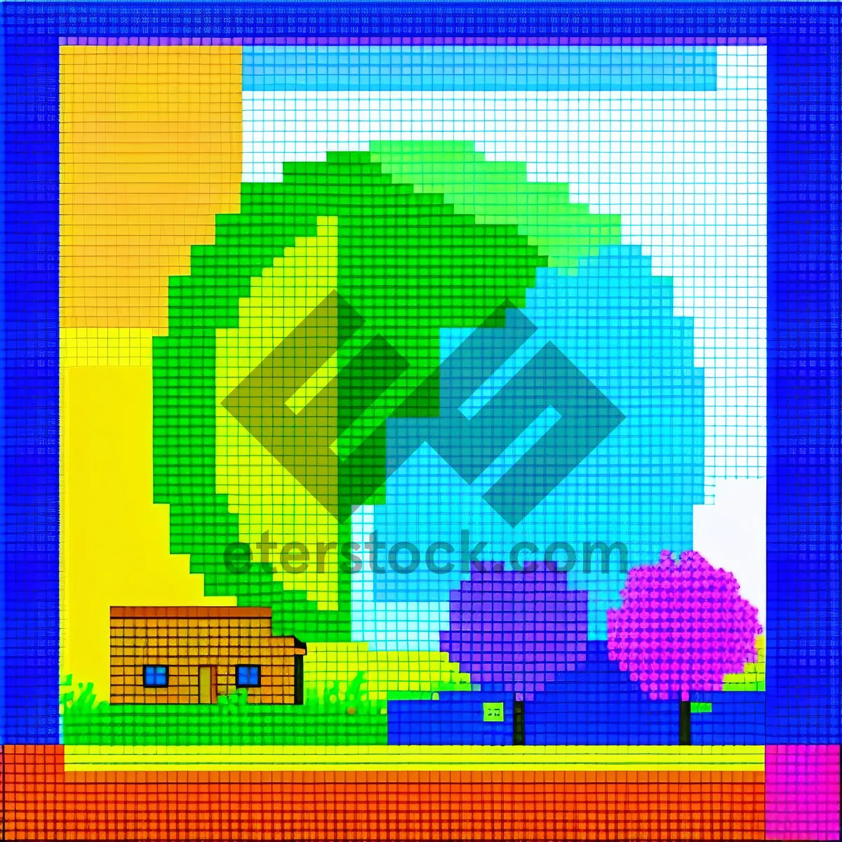 Picture of Pixel Mosaic Tile Design - Modern Digital Art