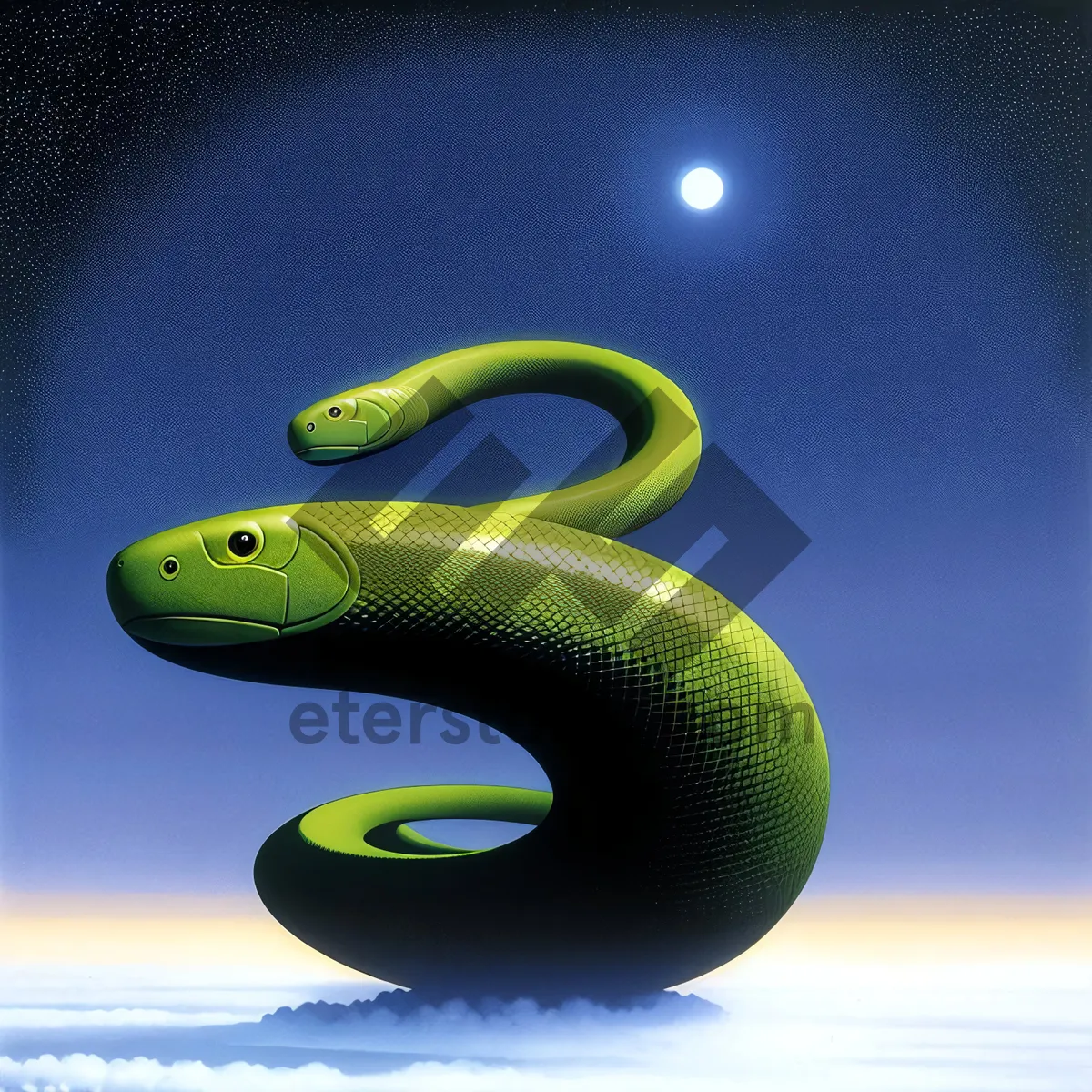 Picture of Green Mamba - Majestic Reptile in Green