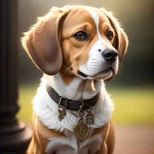 Adorable Purebred Spaniel Puppy on Leash