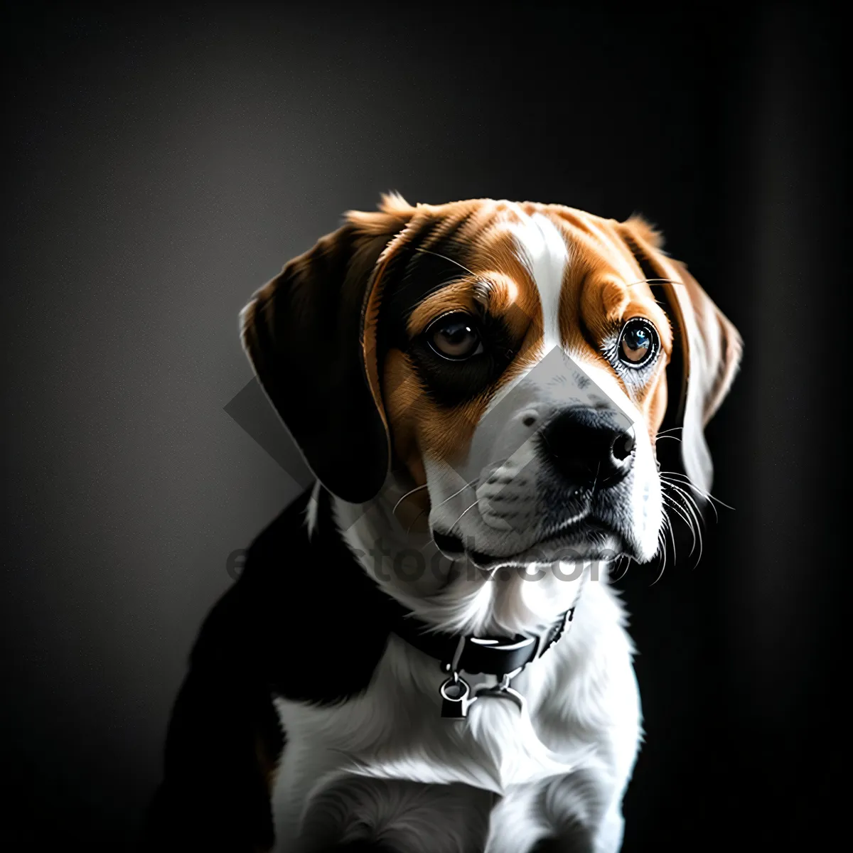 Picture of Adorable Boxer Puppy with a Cute Collar