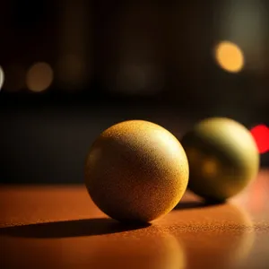 Game Equipment with Ninepin and Bowling Ball on Pool Table