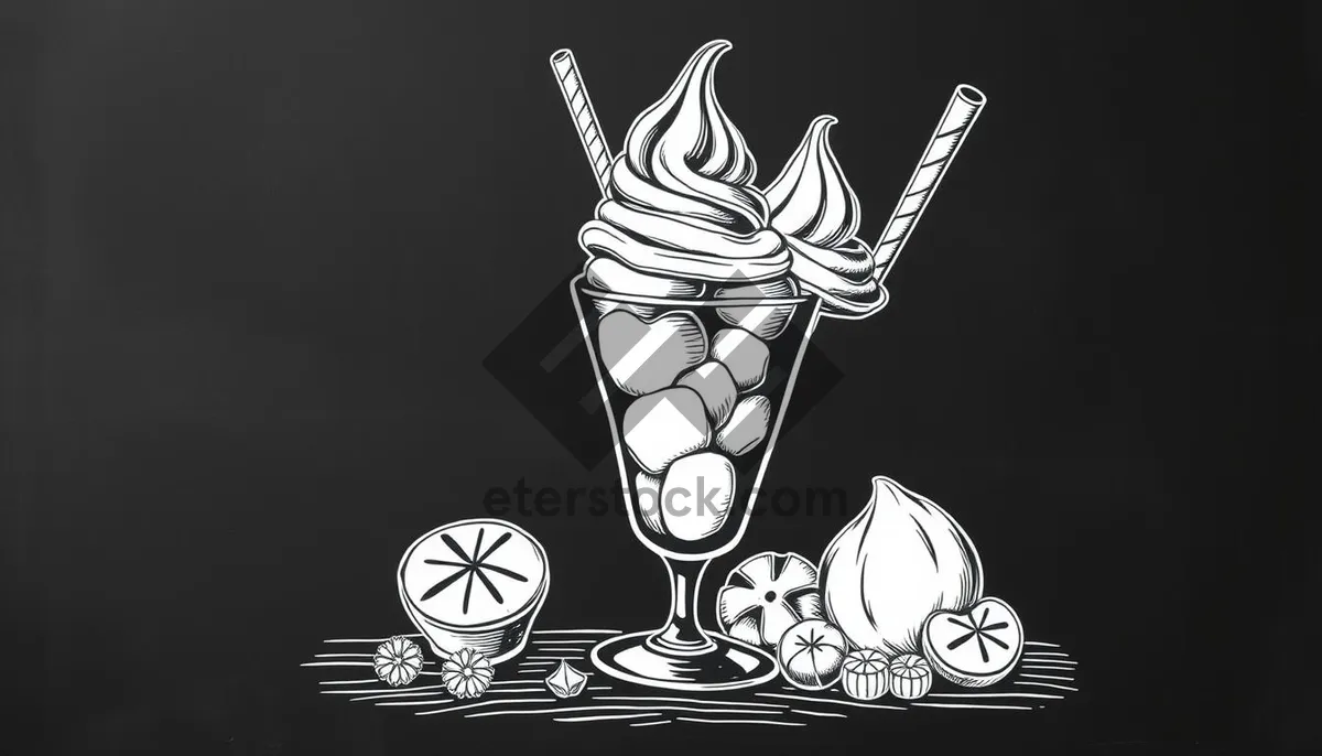 Picture of Black and white cartoon pencil art design