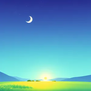 Vibrant Sunny Landscape with Clear Blue Sky