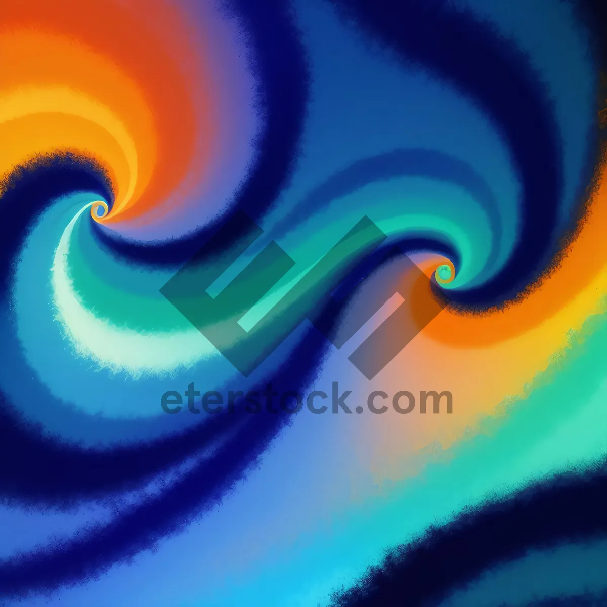 Picture of Futuristic Marine Swirl: Digital Fractal Art Wallpaper