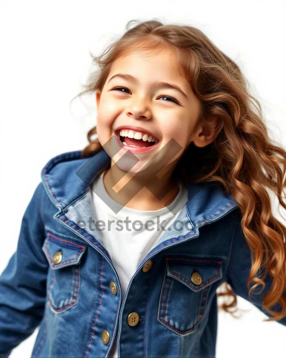 Picture of Attractive brunette businesswoman smiling with phone in studio.