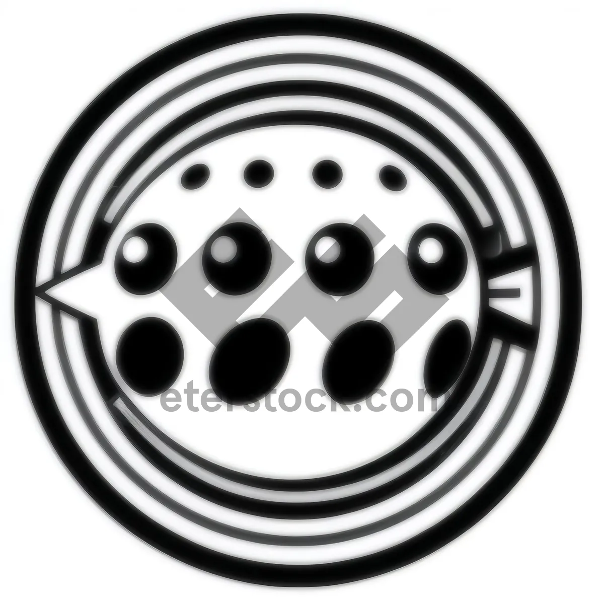 Picture of Web Garage Button: Sleek Black & Silver Round Icon Set