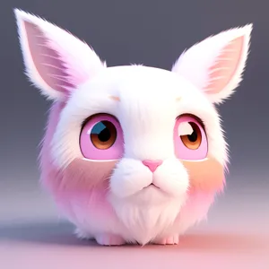 Fluffy Bunny with Cute Ears - Studio Portrait