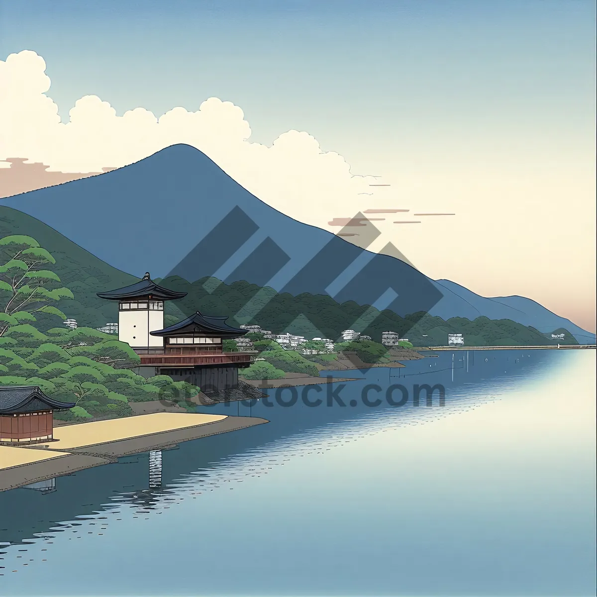 Picture of Serene Coastal Escape: Sky, Cape, Tree, Sun, and Water