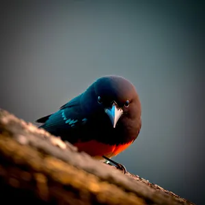 Colorful Tropical Birds on Branch with Indigo Bunting