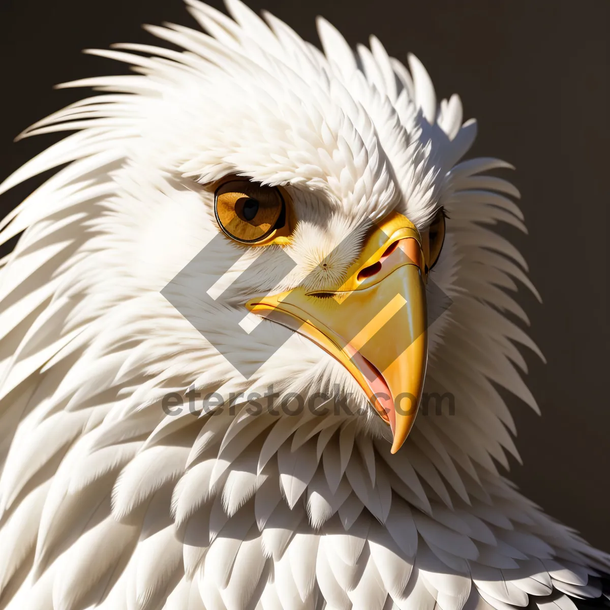 Picture of Majestic Bald Eagle Gazing Piercingly with Yellow Eyes