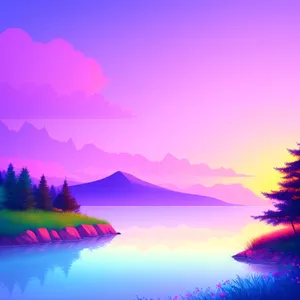 Serene Sunset Over Summer Landscape