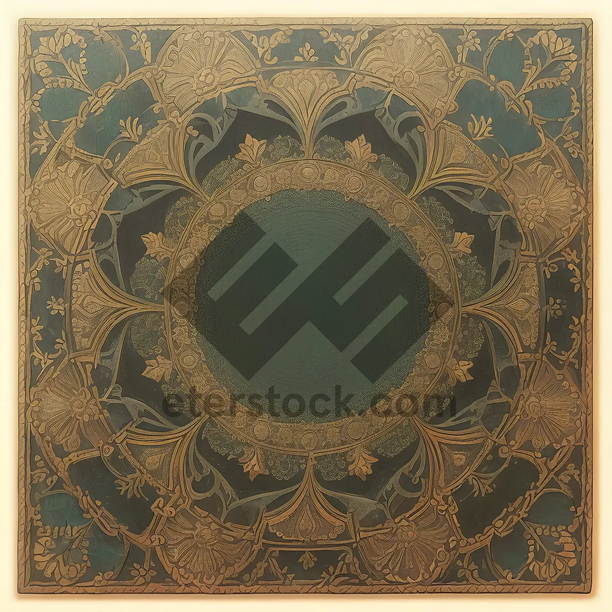 Picture of Antique Ornate Arabesque Frame with Grunge Golden Texture