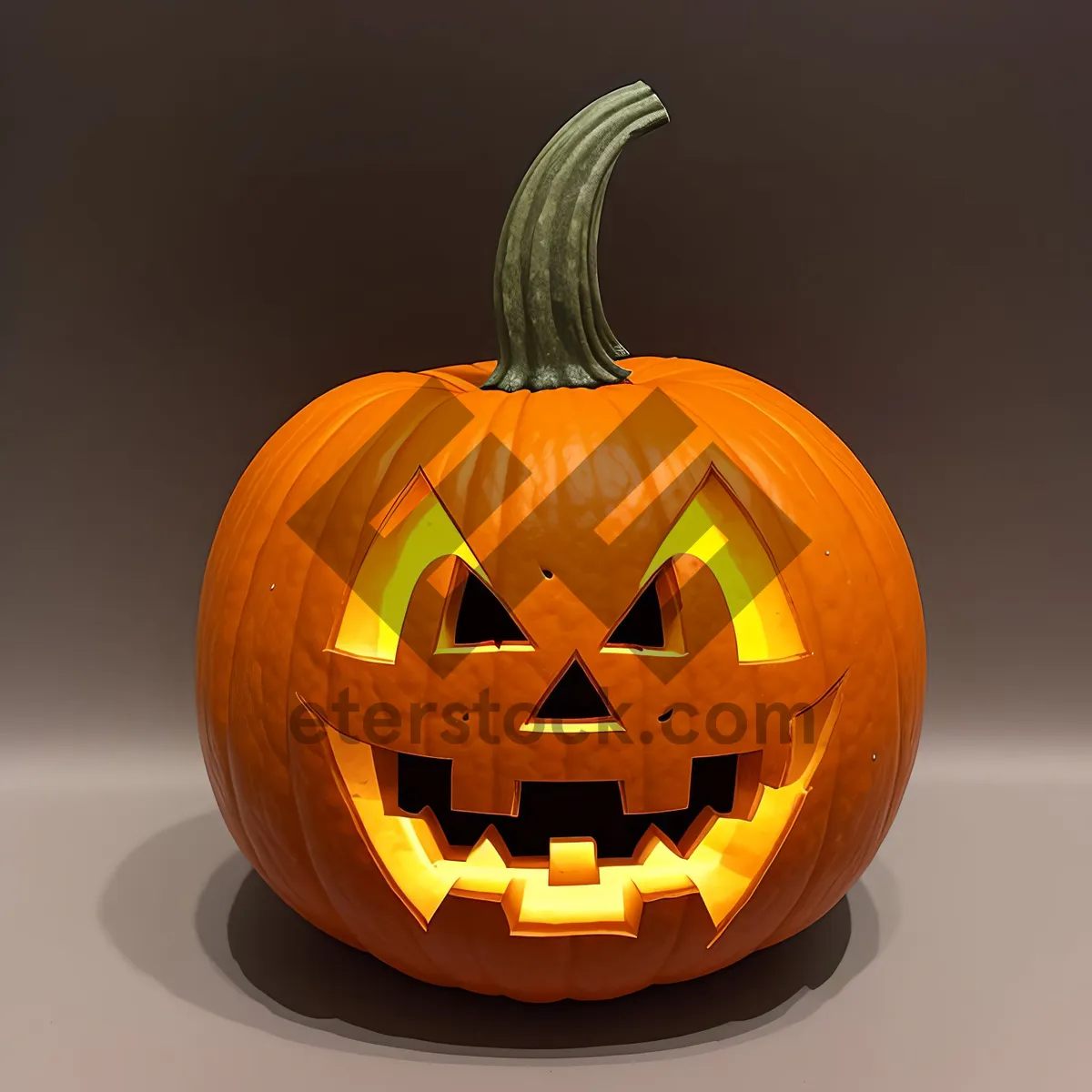 Picture of Spooky Jack-O'-Lantern Pumpkin Face in Dark Night