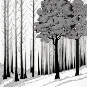 Winter Wonderland: Frosty Forest Landscape with Frozen Trees