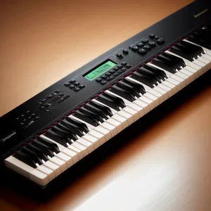Black Piano Key Synthesizer: Electronic Music Instrument