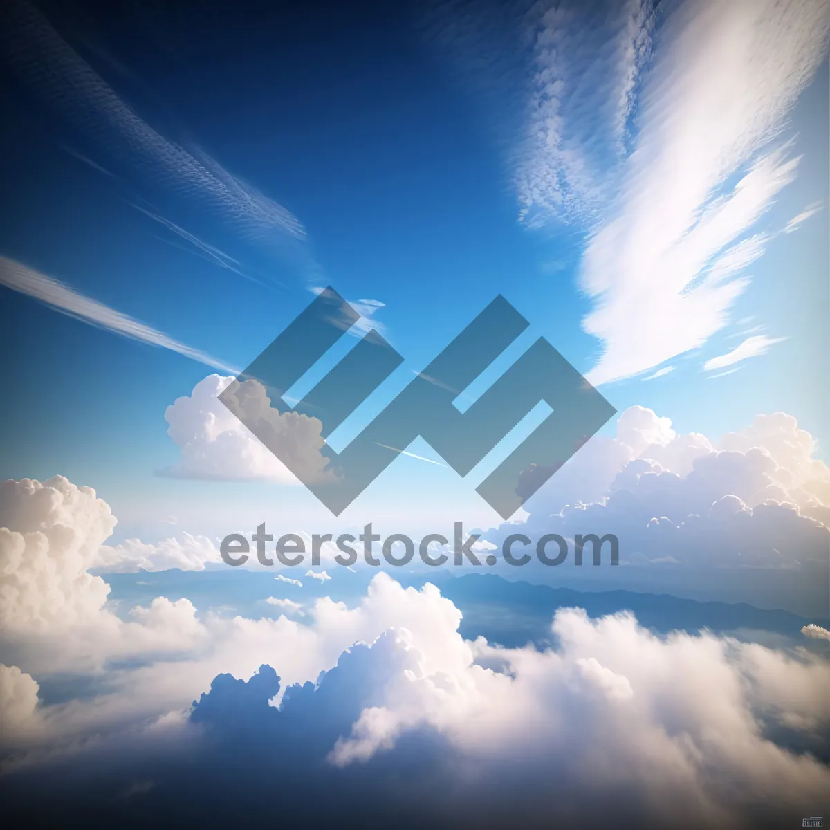 Picture of Vibrant Summer Sky with Fluffy Clouds