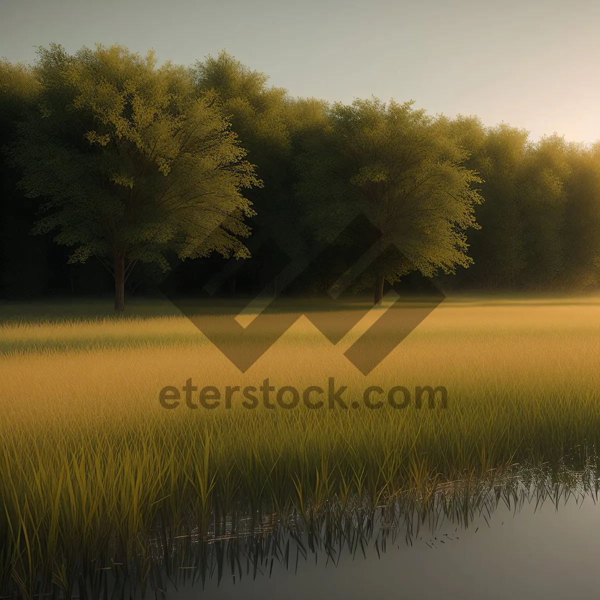Picture of Vibrant Rural Landscape with Majestic Clouds