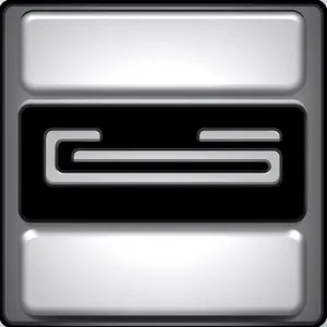 Modern Metallic Keyboard Button with Clear Symbol