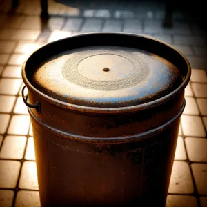 Milk Can Ashcan Bin Container - Rustic Metal Vessel