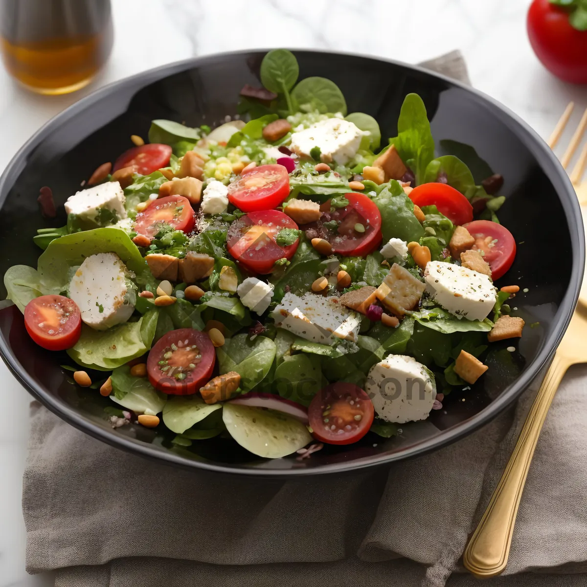 Picture of Gourmet vegetable salad with delicious cheese