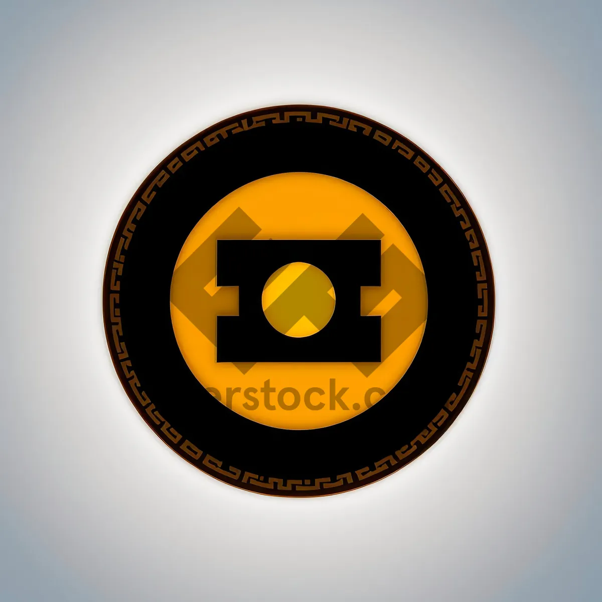 Picture of Shiny Button: Round Gold Metallic Web Icon