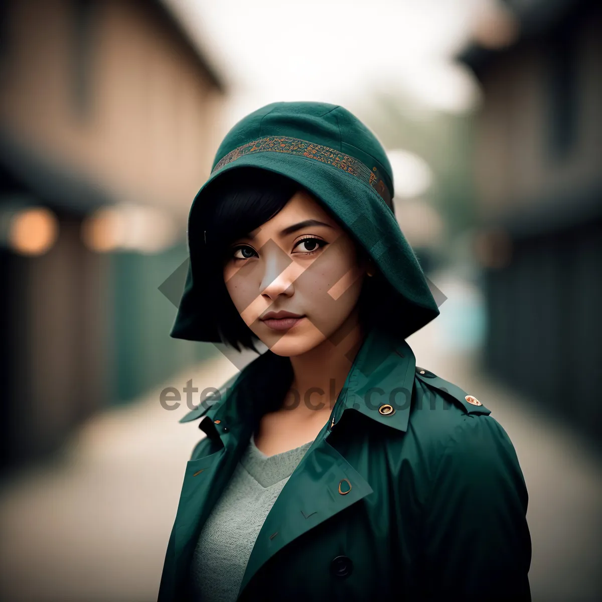 Picture of Smiling businesswoman exuding confidence in professional setting.