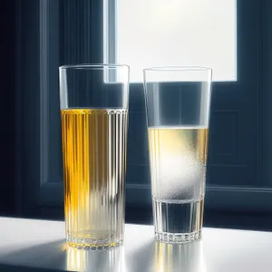 Refreshing Golden Lager in Frosted Glass