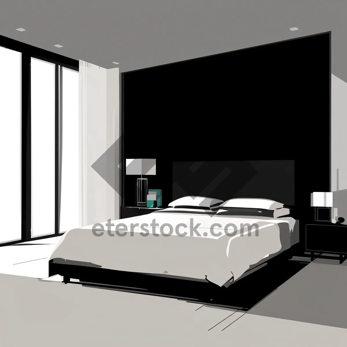 Picture of Modern Interior with Comfortable Furniture and Stylish Lighting